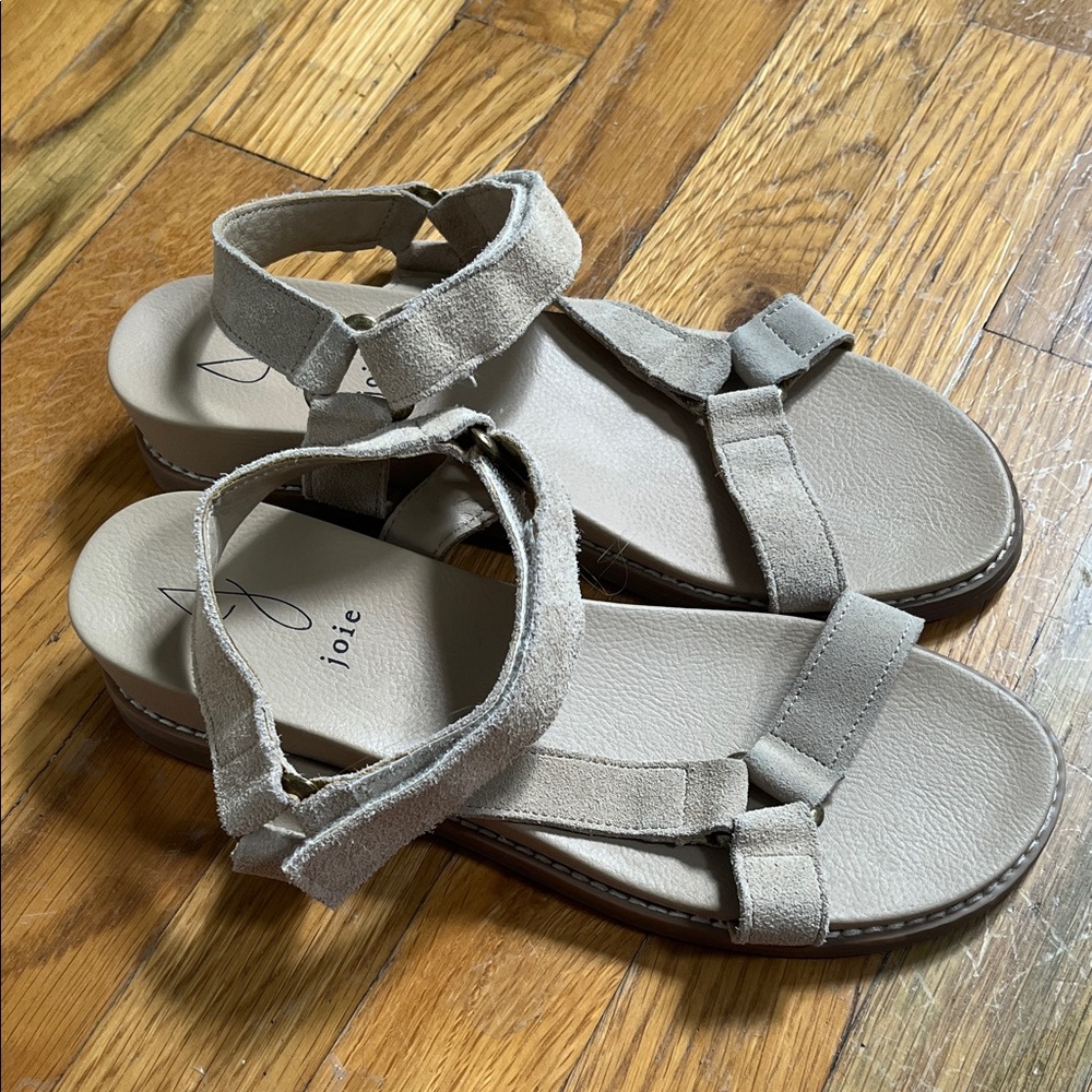 Joie Winona Taupe Suede Strap Sandals